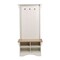 Merrick Lane Whitman Hallway Tree with Bench Seating, 3 Single Coat Hooks and Lower Storage with Adjustable Shelves